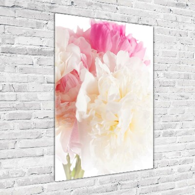 Cuadro decorativo en acrílico brillante vertical Peonía