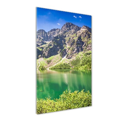Cuadro de metacrilato moderno efecto cristal vertical El ojo de mar de los montes Tatra