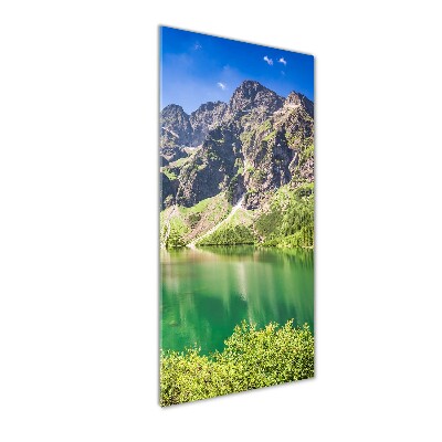 Cuadro de metacrilato moderno efecto cristal vertical El ojo de mar de los montes Tatra