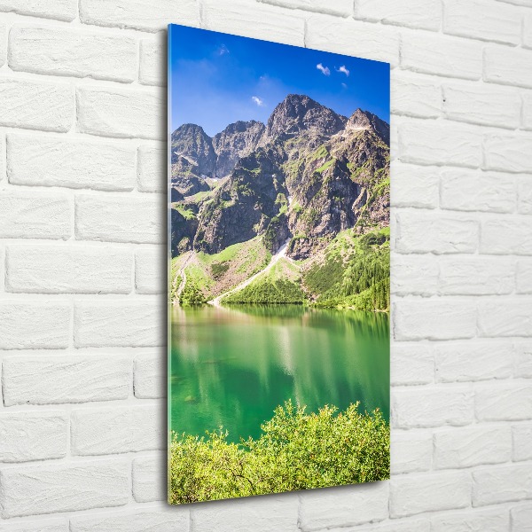 Cuadro de metacrilato moderno efecto cristal vertical El ojo de mar de los montes Tatra