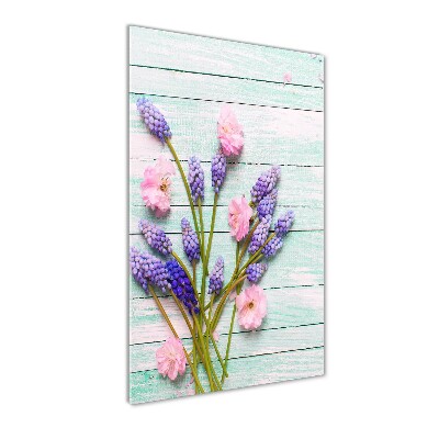 Cuadro de metacrilato moderno efecto cristal vertical Jacinto de uva