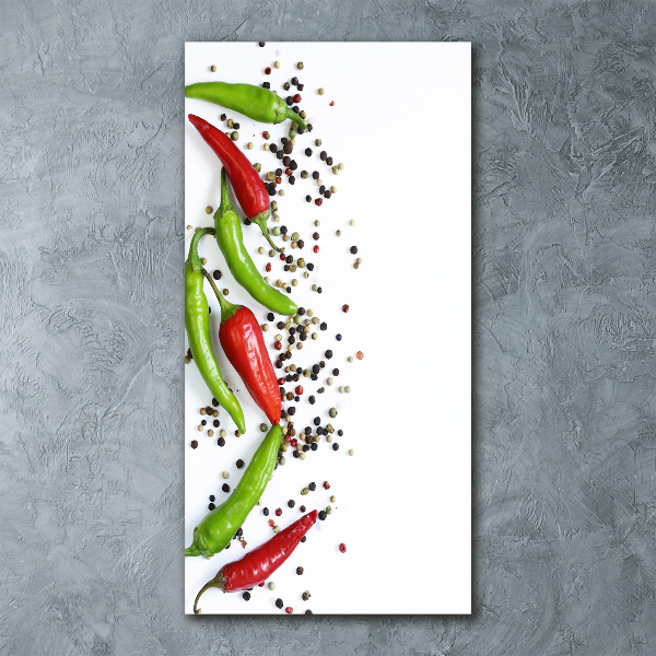 Cuadro de metacrilato moderno efecto cristal vertical chiles