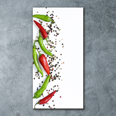Cuadro de metacrilato moderno efecto cristal vertical chiles