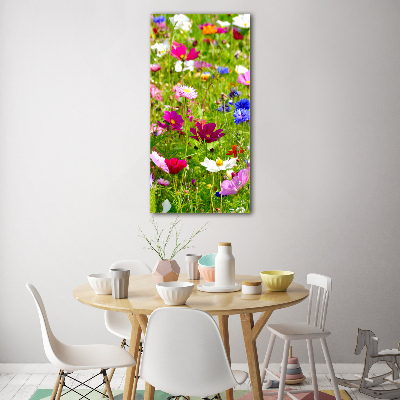 Cuadro decorativo en acrílico brillante vertical Flores silvestres