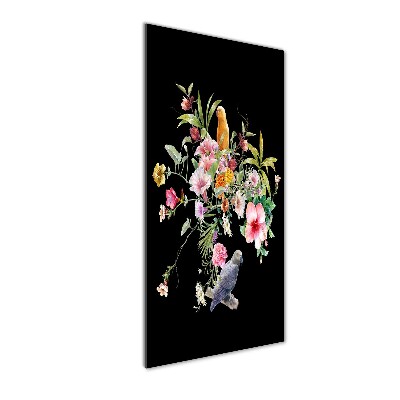 Cuadro de metacrilato moderno efecto cristal vertical Patrón hawaiano