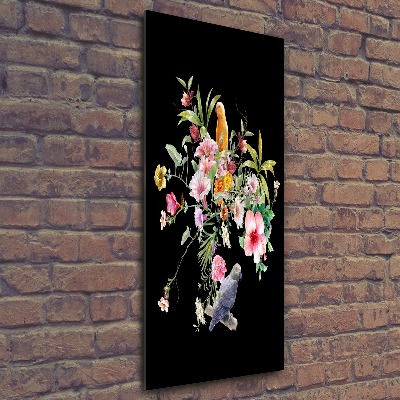 Cuadro de metacrilato moderno efecto cristal vertical Patrón hawaiano