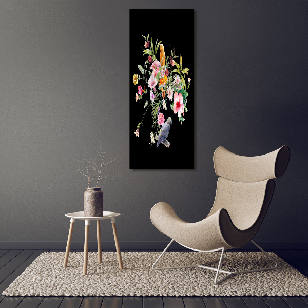 Cuadro de metacrilato moderno efecto cristal vertical Patrón hawaiano