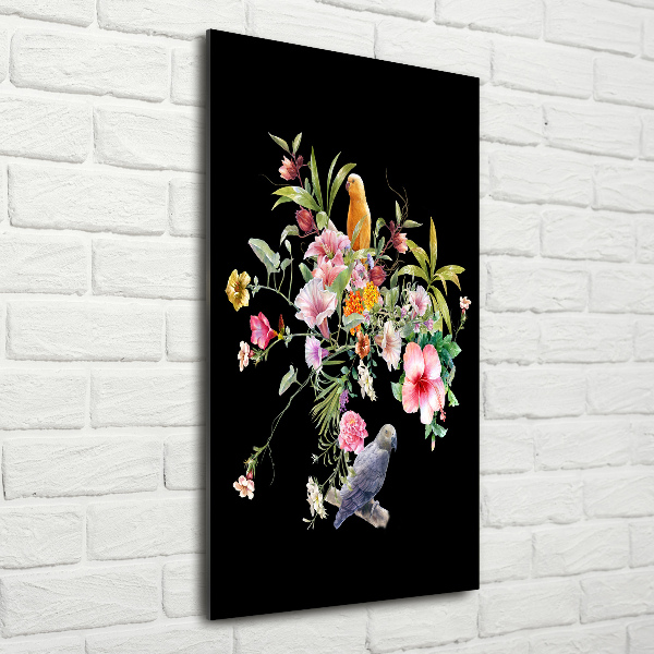 Cuadro de metacrilato moderno efecto cristal vertical Patrón hawaiano