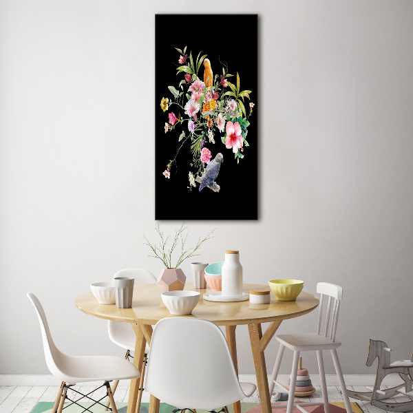 Cuadro de metacrilato moderno efecto cristal vertical Patrón hawaiano