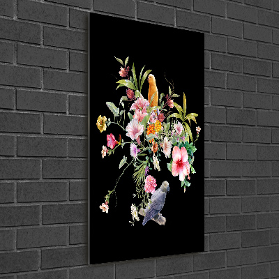 Cuadro de metacrilato moderno efecto cristal vertical Patrón hawaiano