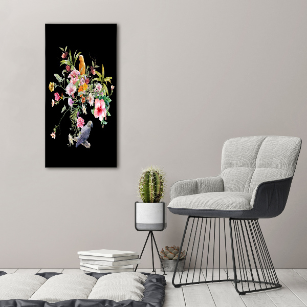 Cuadro de metacrilato moderno efecto cristal vertical Patrón hawaiano