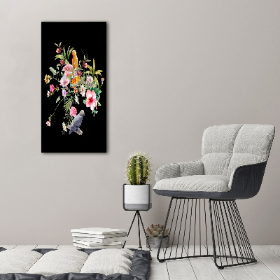 Cuadro de metacrilato moderno efecto cristal vertical Patrón hawaiano