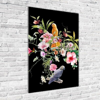 Cuadro de metacrilato moderno efecto cristal vertical Patrón hawaiano