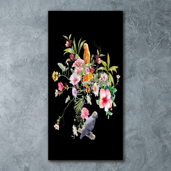 Cuadro de metacrilato moderno efecto cristal vertical Patrón hawaiano