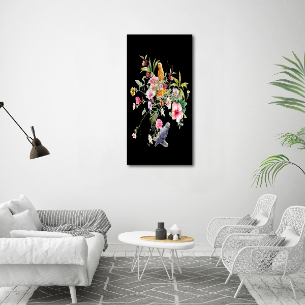 Cuadro de metacrilato moderno efecto cristal vertical Patrón hawaiano