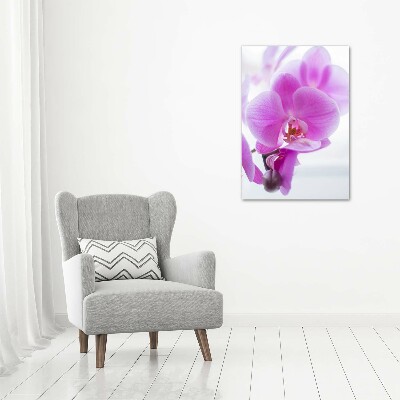 Cuadro decorativo en acrílico brillante vertical Orquídea rosa