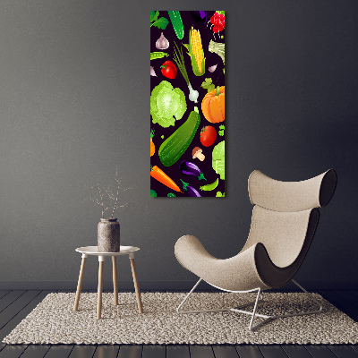 Cuadro decorativo en acrílico brillante vertical Verduras