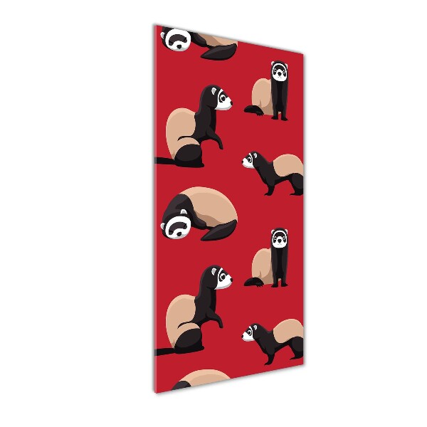 Cuadro decorativo en acrílico brillante vertical hurones