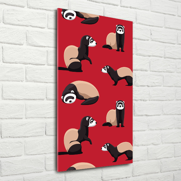 Cuadro decorativo en acrílico brillante vertical hurones