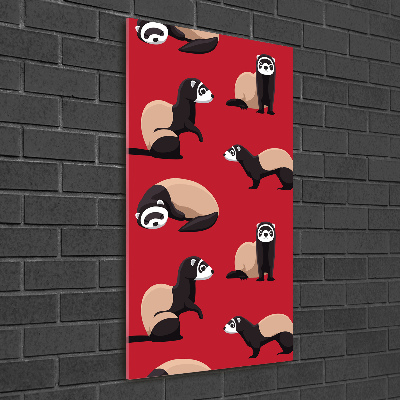 Cuadro decorativo en acrílico brillante vertical hurones