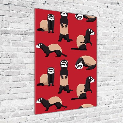 Cuadro decorativo en acrílico brillante vertical hurones