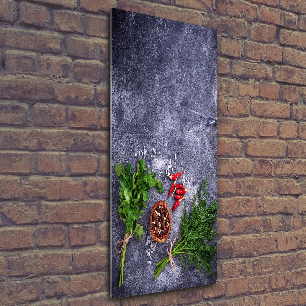 Cuadro de metacrilato vertical Hierbas y especias