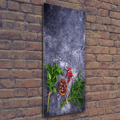 Obraz zdjęcie szkło akryl pionowy Zioła i przyprawy