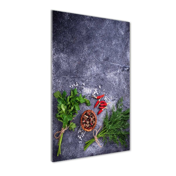 Cuadro de metacrilato vertical Hierbas y especias