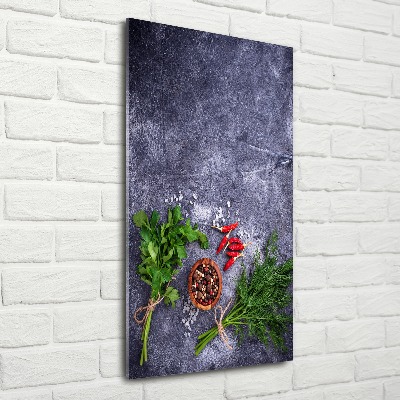 Obraz zdjęcie szkło akryl pionowy Zioła i przyprawy