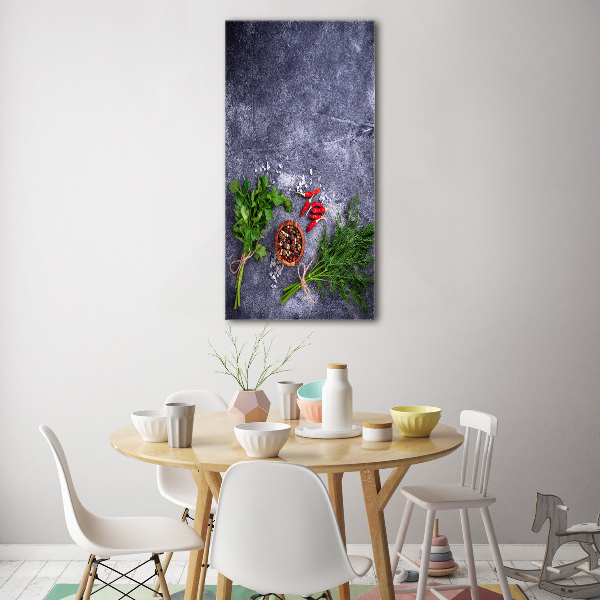 Cuadro de metacrilato vertical Hierbas y especias