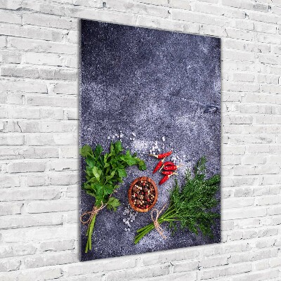 Cuadro de metacrilato vertical Hierbas y especias