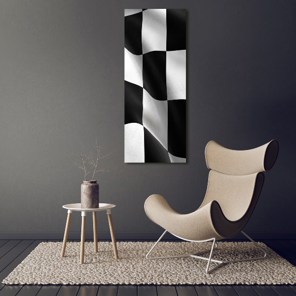 Cuadro decorativo en acrílico brillante vertical Bandera de meta