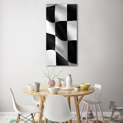 Cuadro decorativo en acrílico brillante vertical Bandera de meta