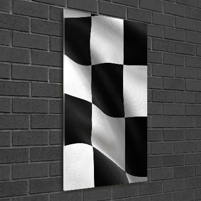 Cuadro decorativo en acrílico brillante vertical Bandera de meta