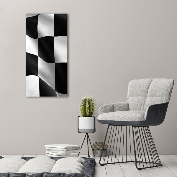 Cuadro decorativo en acrílico brillante vertical Bandera de meta