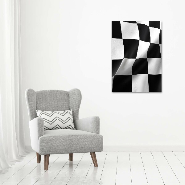 Cuadro decorativo en acrílico brillante vertical Bandera de meta