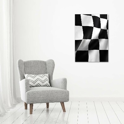 Cuadro decorativo en acrílico brillante vertical Bandera de meta