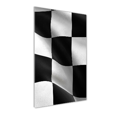 Cuadro decorativo en acrílico brillante vertical Bandera de meta