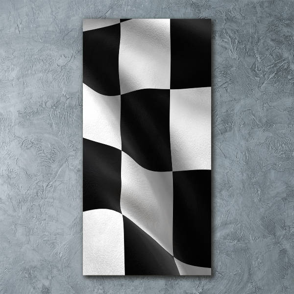 Cuadro decorativo en acrílico brillante vertical Bandera de meta