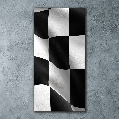 Cuadro decorativo en acrílico brillante vertical Bandera de meta