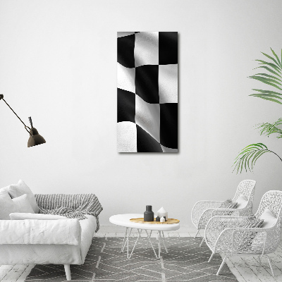 Cuadro decorativo en acrílico brillante vertical Bandera de meta