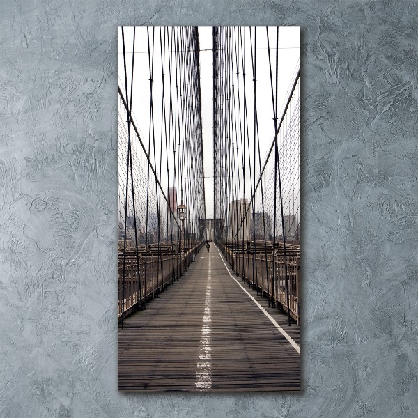 Cuadro de metacrilato moderno efecto cristal vertical Puente de Brooklyn