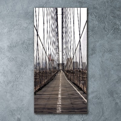Cuadro de metacrilato moderno efecto cristal vertical Puente de Brooklyn