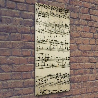 Cuadro de metacrilato vertical Notas sobre un pentagrama