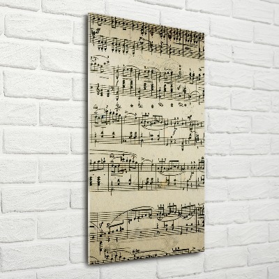 Foto obraz szkło akryl pionowy Nuty na pięciolinii