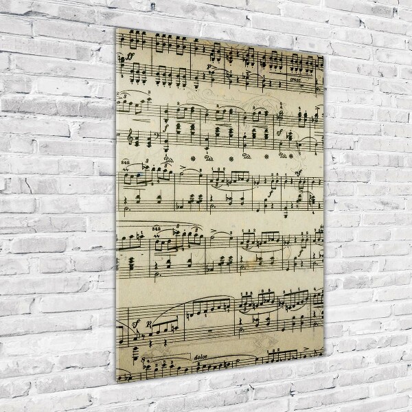 Cuadro de metacrilato vertical Notas sobre un pentagrama