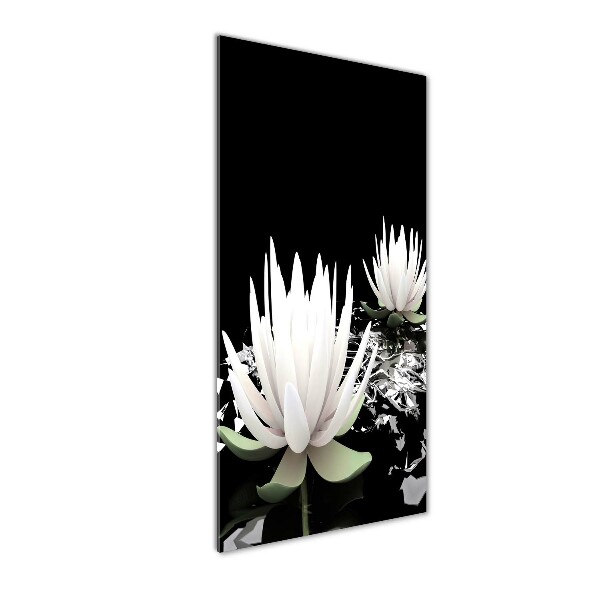 Cuadro decorativo en acrílico brillante vertical flor de loto