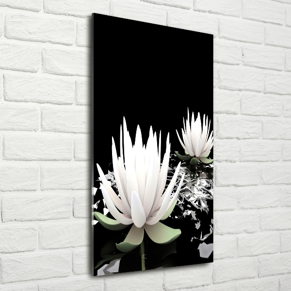Cuadro decorativo en acrílico brillante vertical flor de loto