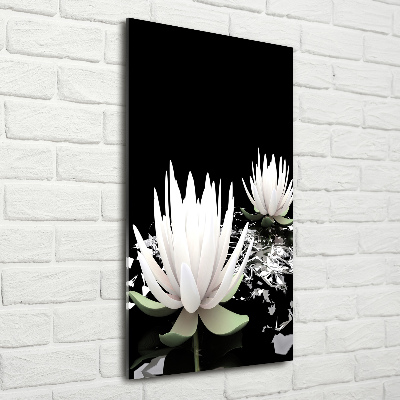 Cuadro decorativo en acrílico brillante vertical flor de loto