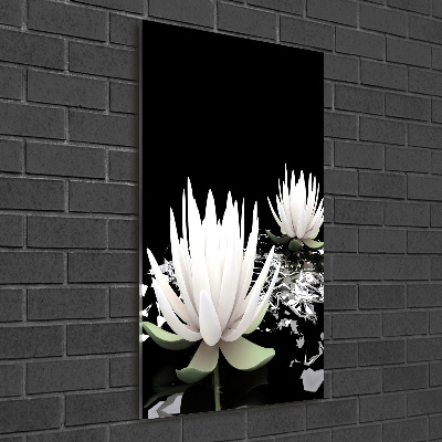 Cuadro decorativo en acrílico brillante vertical flor de loto